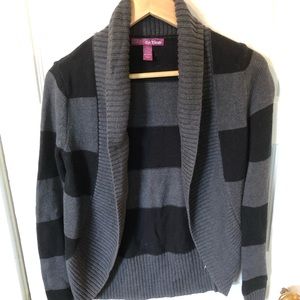 Black and Gray Striped Cardigan
